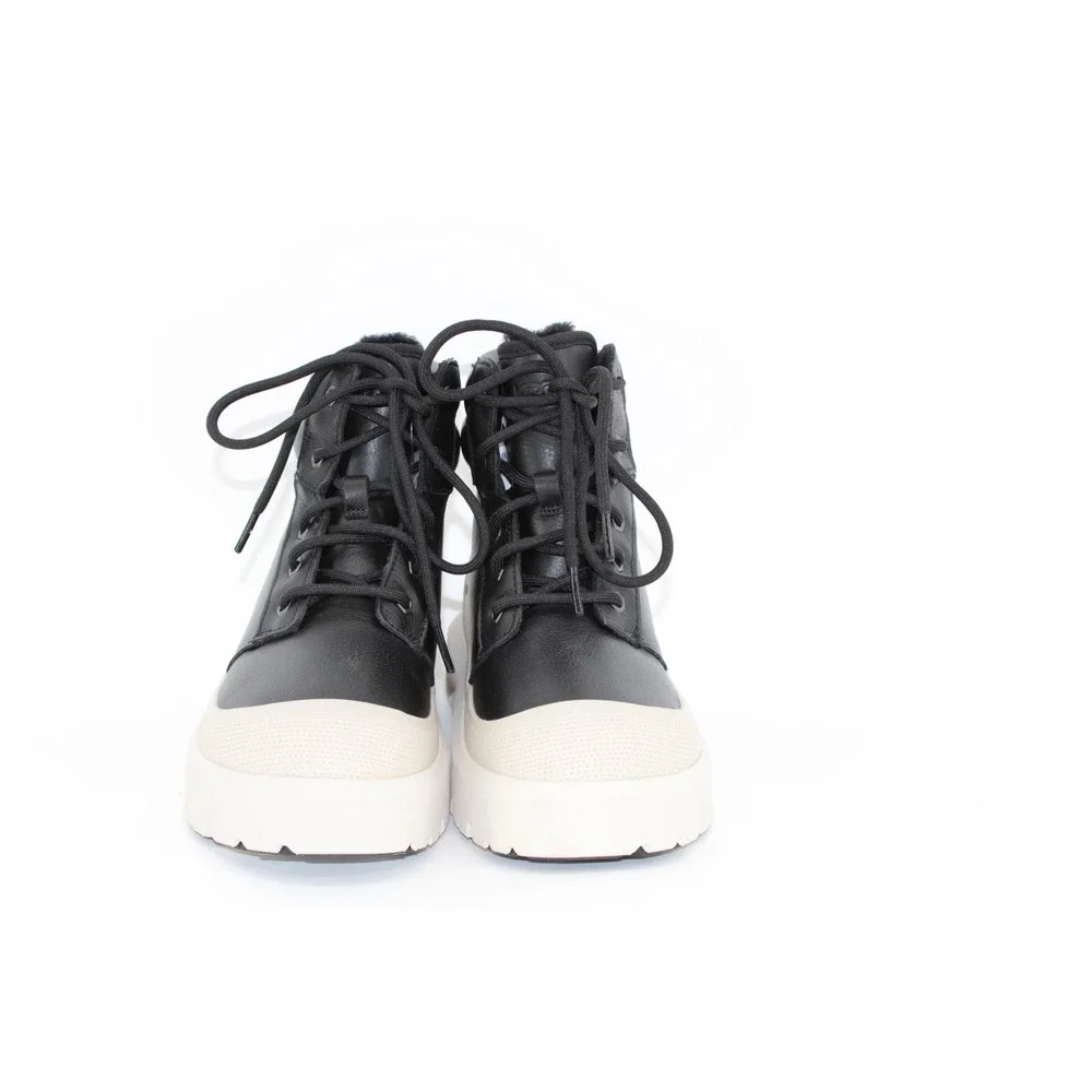 UGG Men's Neumel High Weather Hybrid Waterproof Black Leather Boots 1158208 Sz 4